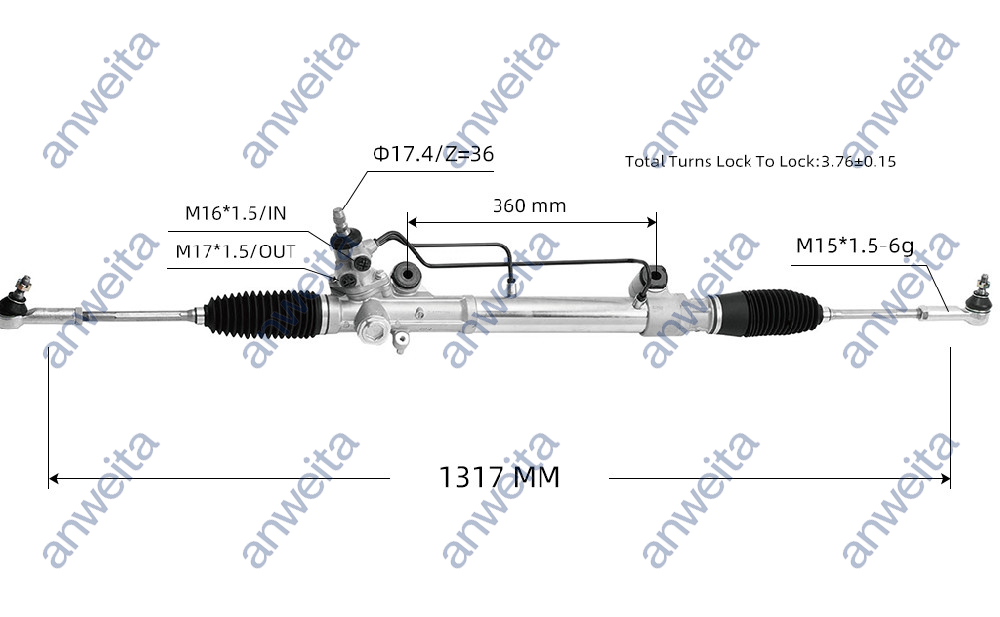 Power Steering Gear Box Assembly RHD for TOYOTA INNOVA,VIGO 4×2 GGN15,KUN1,CHAMP 44200-0K010