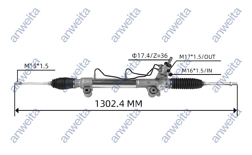 Hydraulic Power Steering Rack and Pinion LHD for TOYOTA HILUX VIGO 4WD 44200-0K040