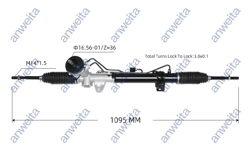Hydraulic Power Steering Rack and Pinion LHD for HYUNDAI VERNA 57700-0U000