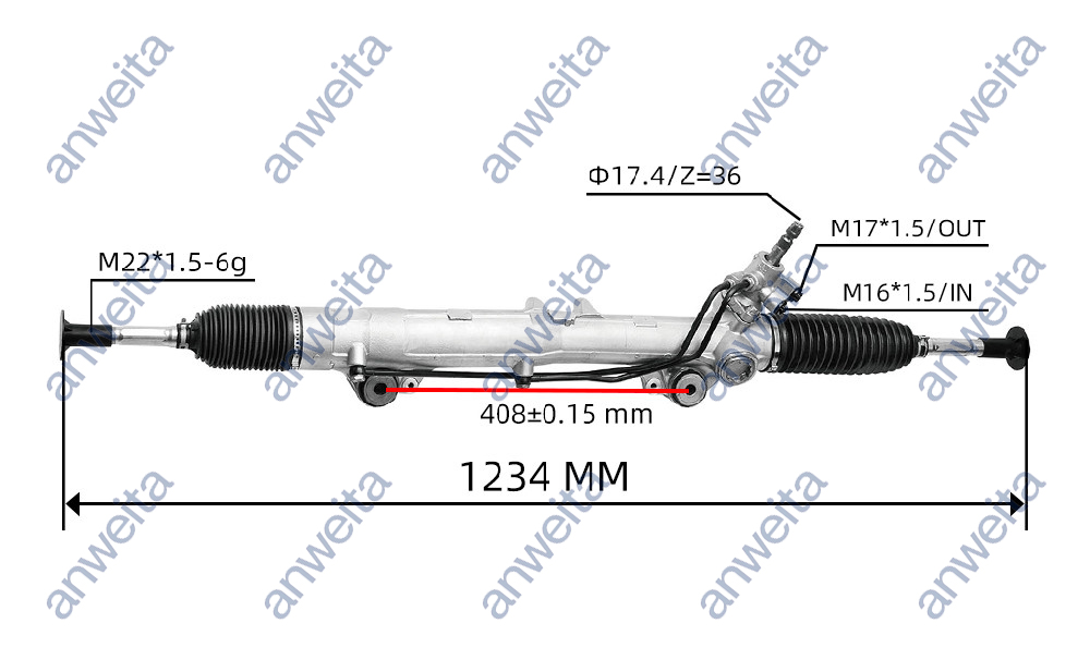 Hydraulic Power Steering Rack and Pinion for LHD LAND CRUISER 5700 2007- 44200-60170