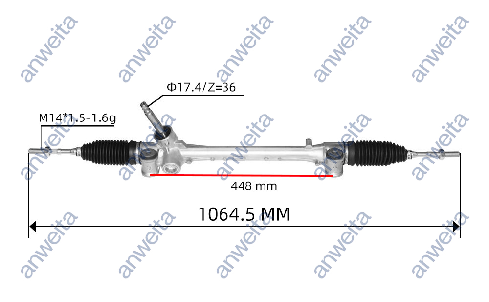Manual Steering Rack and Pinion LHD for YARIS 2010- 45510-52350